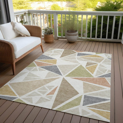 LOOMLAN Rugs Aristea Ivory Washable Indoor-Outdoor Rug