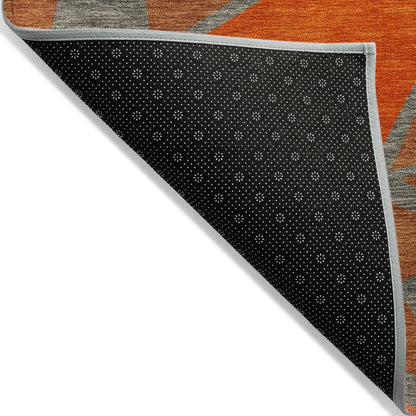 LOOMLAN Rugs Aristea Orange Washable Indoor-Outdoor Rug