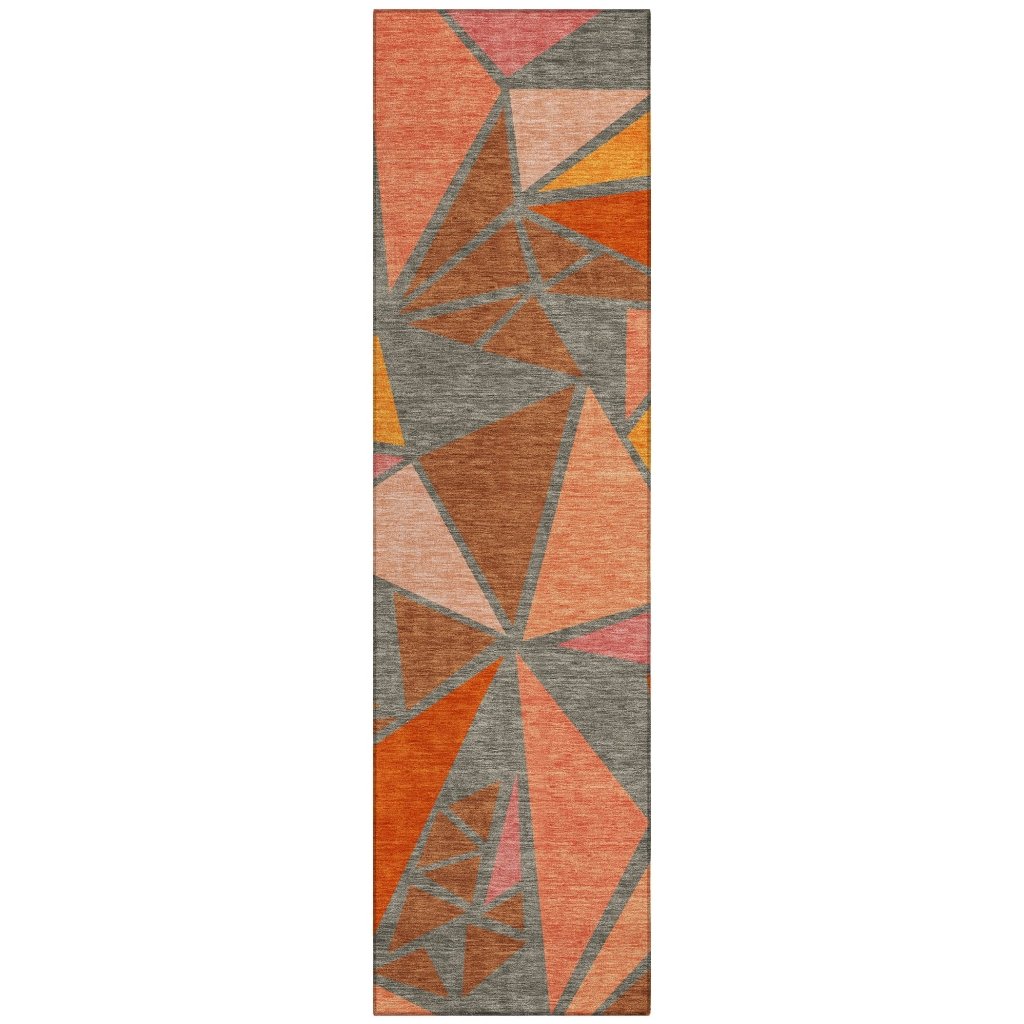 LOOMLAN Rugs Aristea Orange Washable Indoor-Outdoor Rug