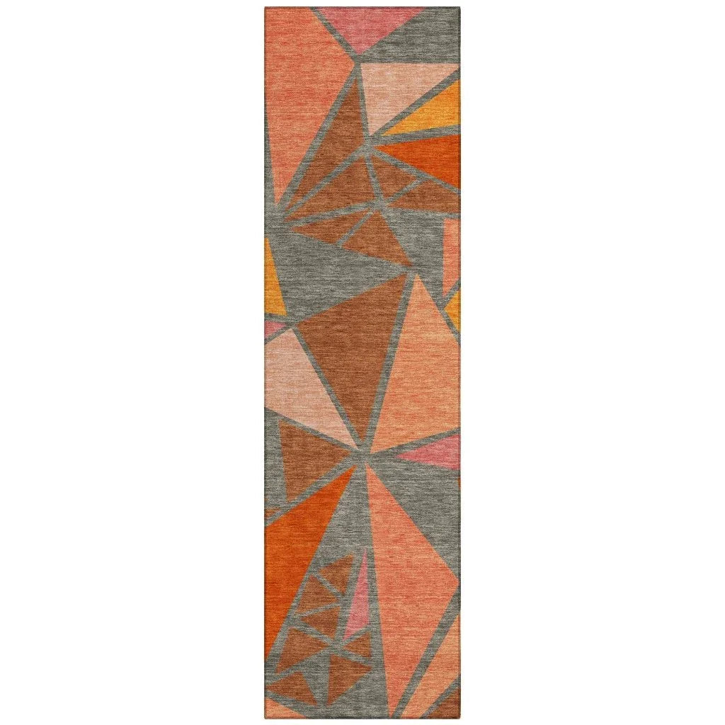 LOOMLAN Rugs Aristea Orange Washable Indoor-Outdoor Rug