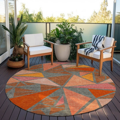 LOOMLAN Rugs Aristea Orange Washable Indoor-Outdoor Rug