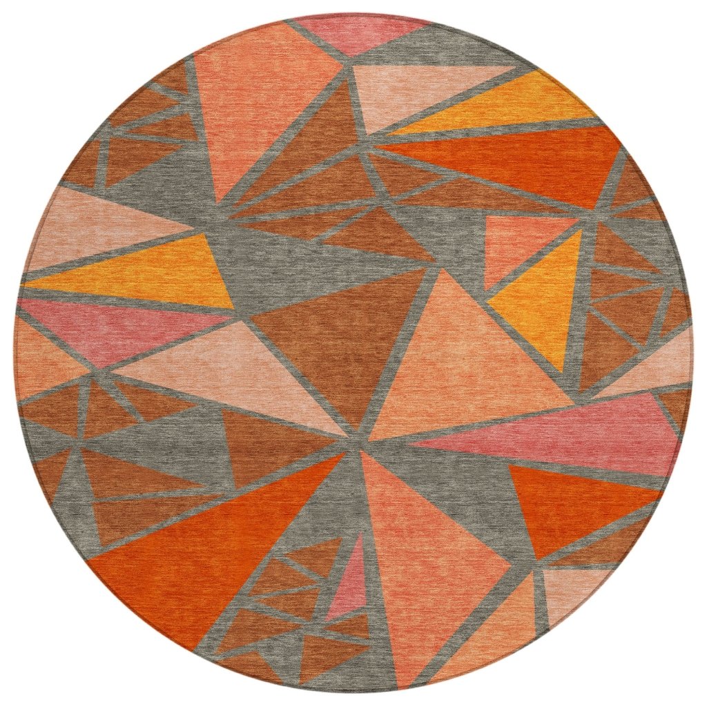 LOOMLAN Rugs Aristea Orange Washable Indoor-Outdoor Rug