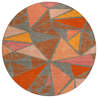 LOOMLAN Rugs Aristea Orange Washable Indoor-Outdoor Rug