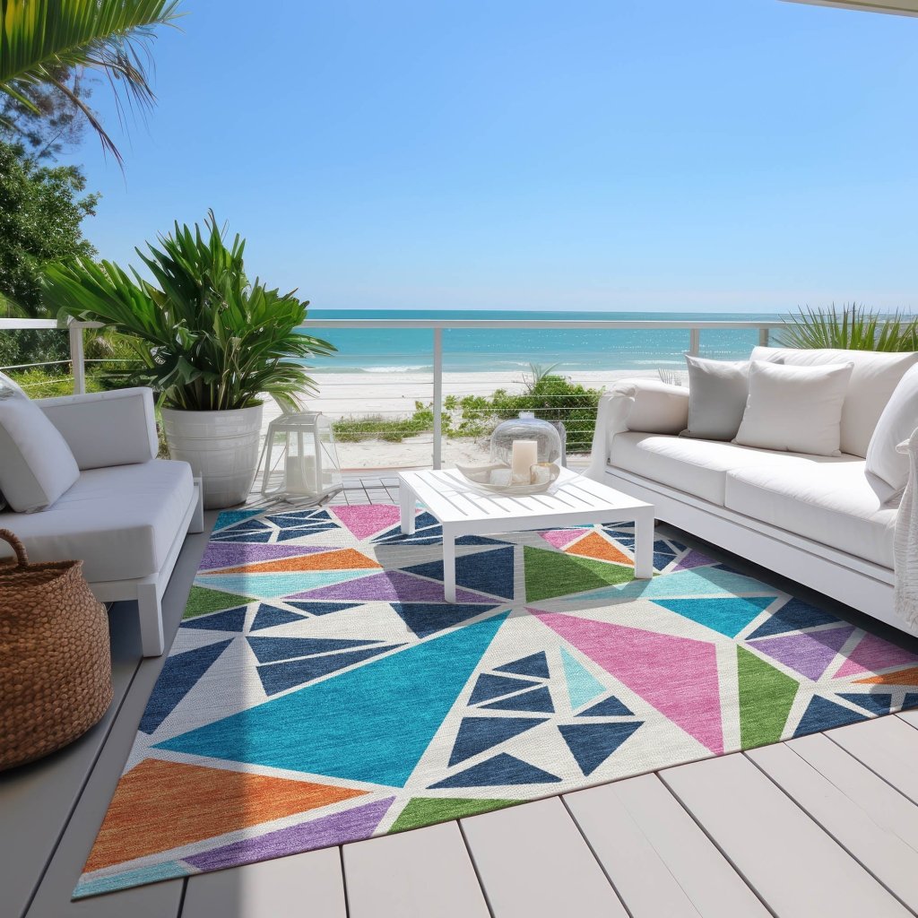 LOOMLAN Rugs Aristea White Washable Indoor-Outdoor Rug