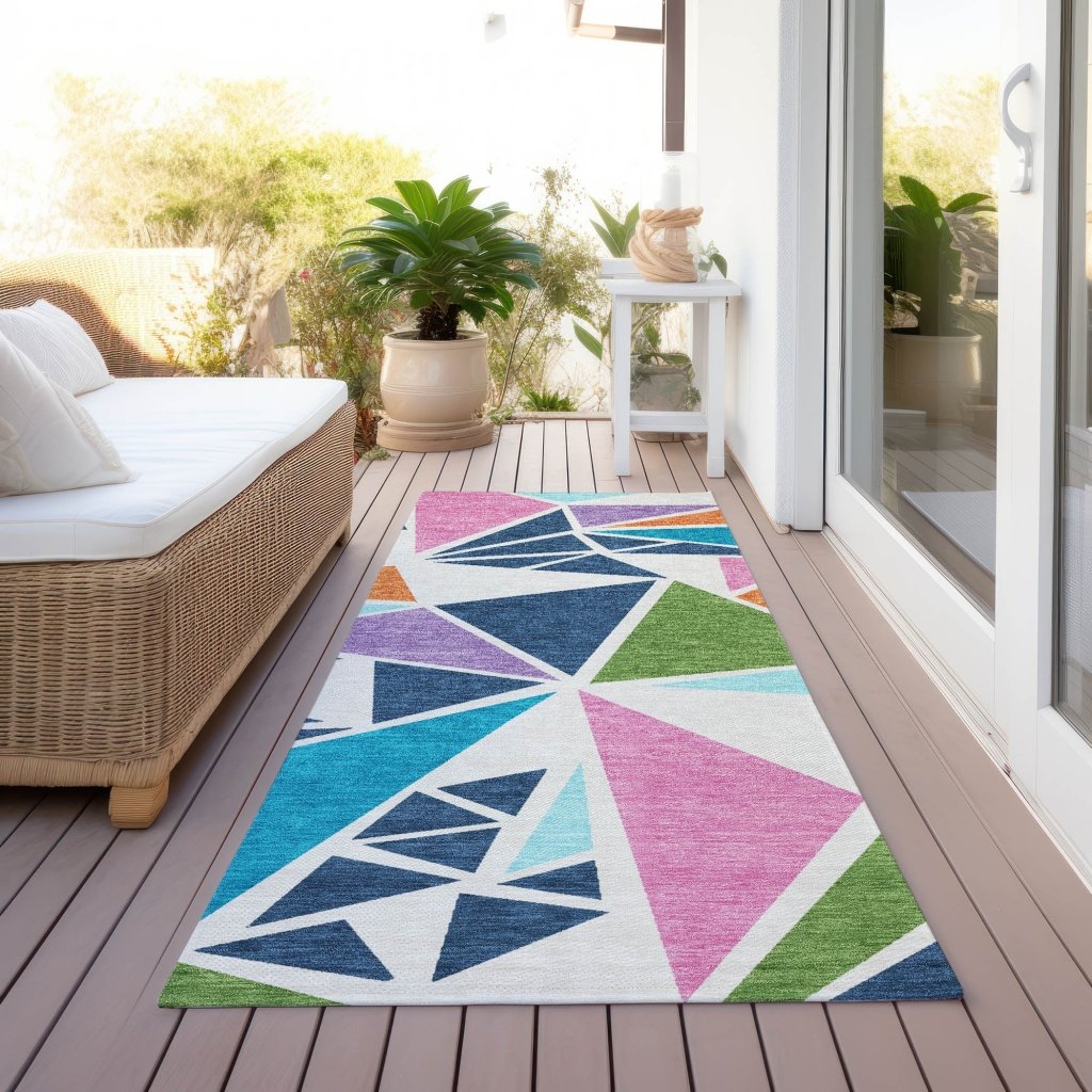 LOOMLAN Rugs Aristea White Washable Indoor-Outdoor Rug