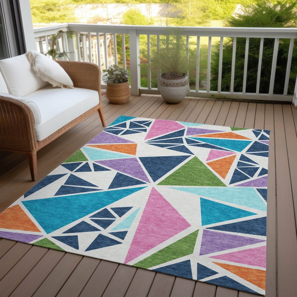 LOOMLAN Rugs Aristea White Washable Indoor-Outdoor Rug