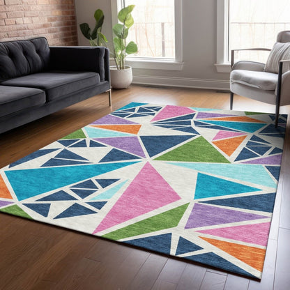 LOOMLAN Rugs Aristea White Washable Indoor-Outdoor Rug