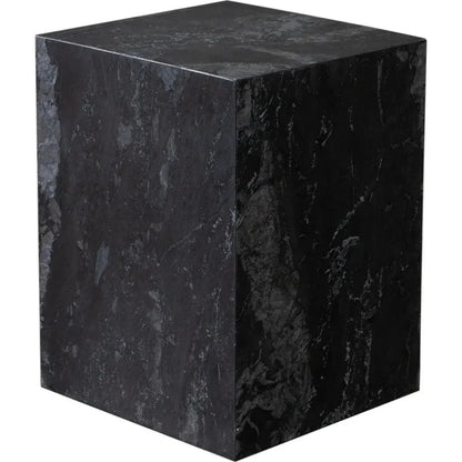 Ark Genuine Black Marble Square Pedestal End Table