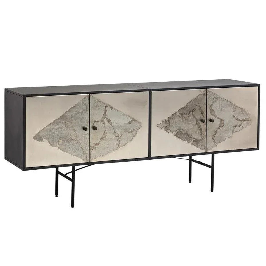 SUNPAN Arlington Black Iron Frame Sideboard