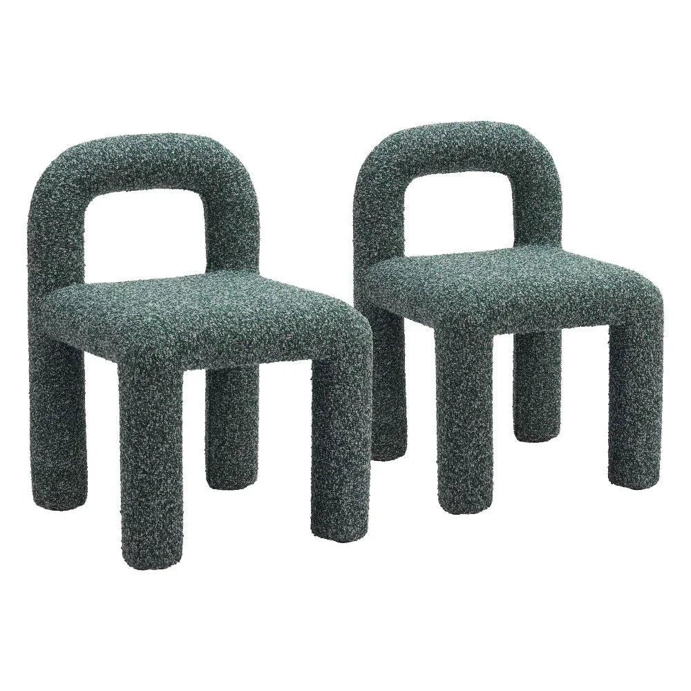 Arum Snowy Green Armless Dining Chair 2PC - LOOMLAN - Zuo Modern - Dining Chairs