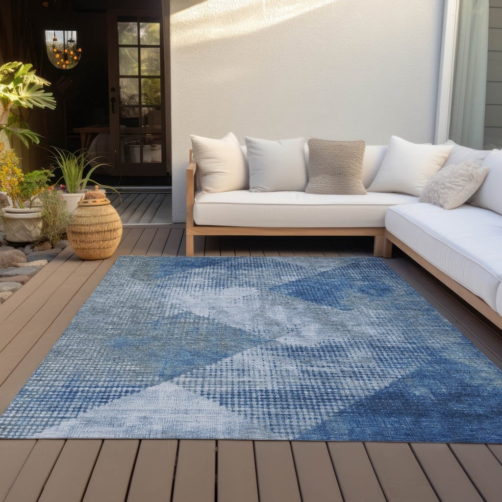 Arvaya Blue Washable Indoor - Outdoor Rug - LOOMLAN - LOOMLAN Rugs - Outdoor Rugs