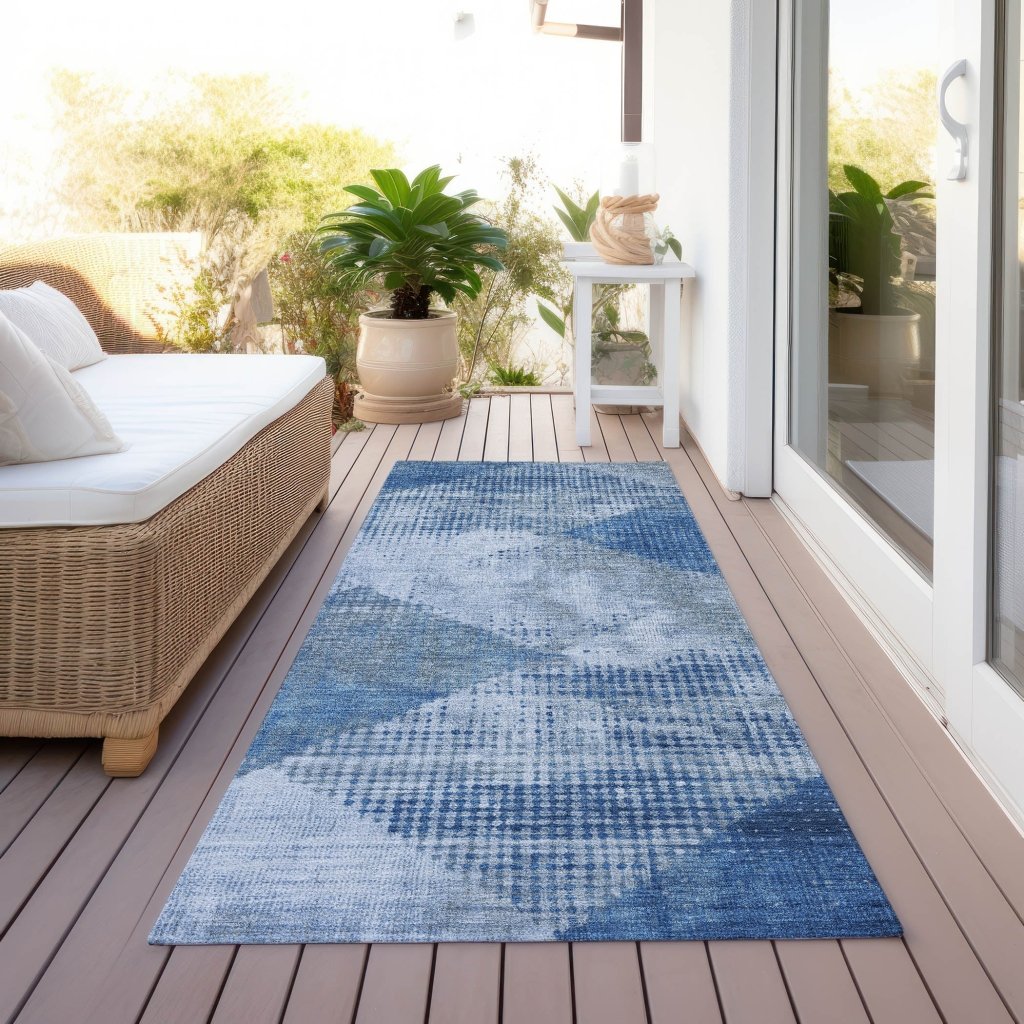 Arvaya Blue Washable Indoor - Outdoor Rug - LOOMLAN - LOOMLAN Rugs - Outdoor Rugs