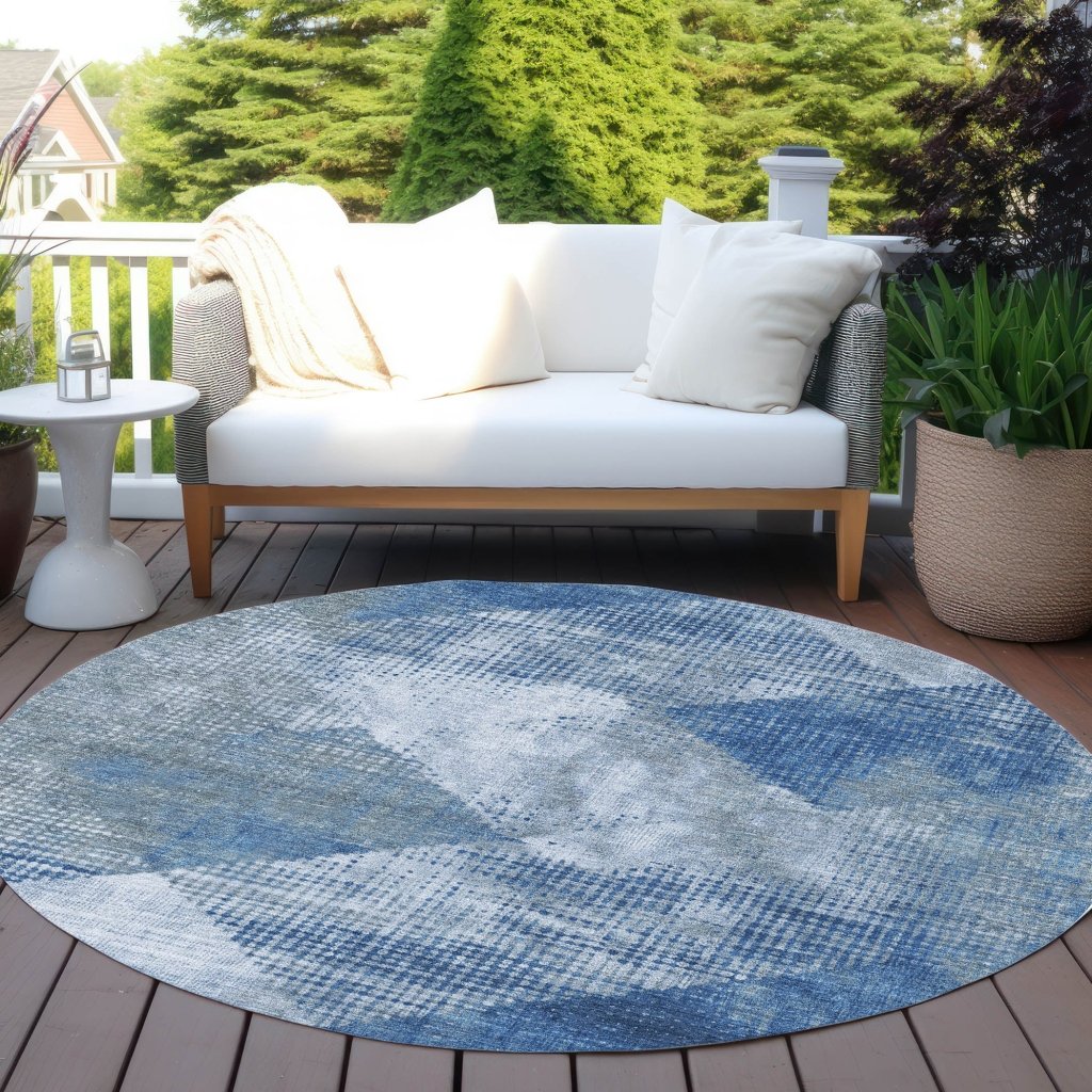 Arvaya Blue Washable Indoor - Outdoor Rug - LOOMLAN - LOOMLAN Rugs - Outdoor Rugs