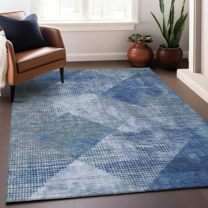 Arvaya Blue Washable Indoor - Outdoor Rug - LOOMLAN - LOOMLAN Rugs - Outdoor Rugs