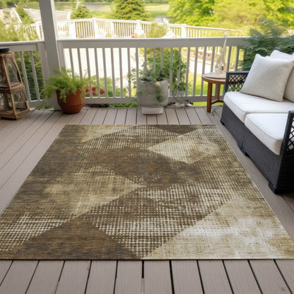 Arvaya Brown Washable Indoor - Outdoor Rug - LOOMLAN - LOOMLAN Rugs - Outdoor Rugs