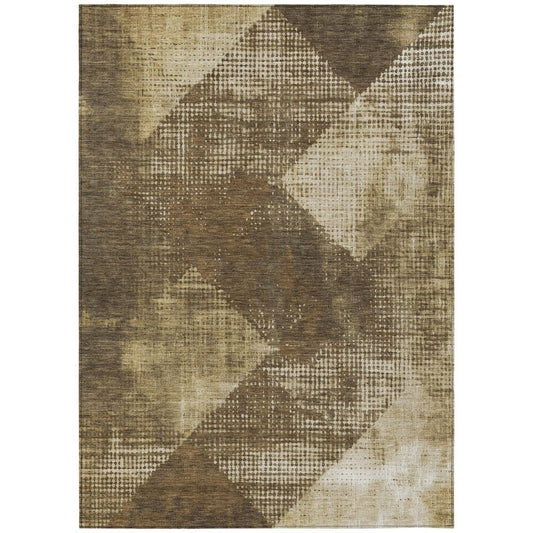 LOOMLAN Rugs Arvaya Brown Washable Indoor-Outdoor Rug