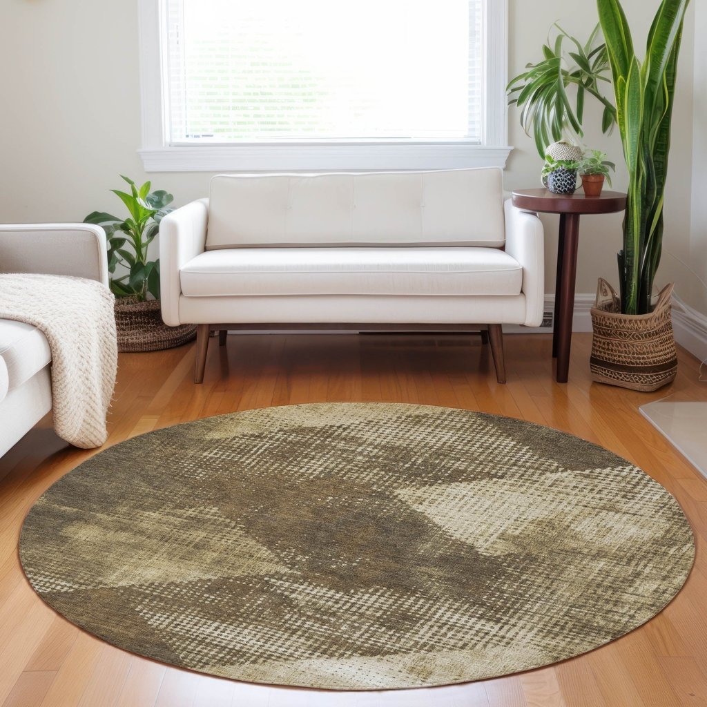 Arvaya Brown Washable Indoor - Outdoor Rug - LOOMLAN - LOOMLAN Rugs - Outdoor Rugs