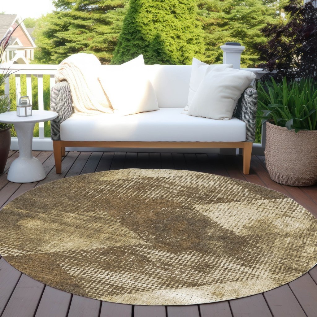 Arvaya Brown Washable Indoor - Outdoor Rug - LOOMLAN - LOOMLAN Rugs - Outdoor Rugs