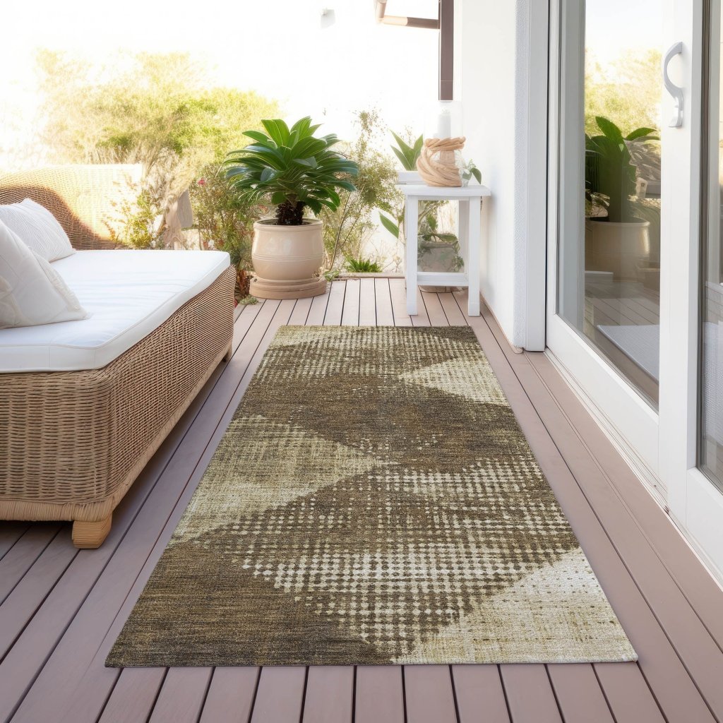 Arvaya Brown Washable Indoor - Outdoor Rug - LOOMLAN - LOOMLAN Rugs - Outdoor Rugs