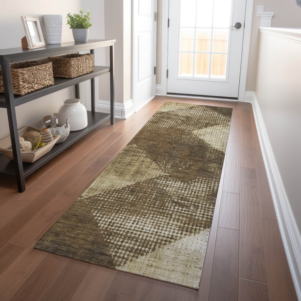 Arvaya Brown Washable Indoor - Outdoor Rug - LOOMLAN - LOOMLAN Rugs - Outdoor Rugs