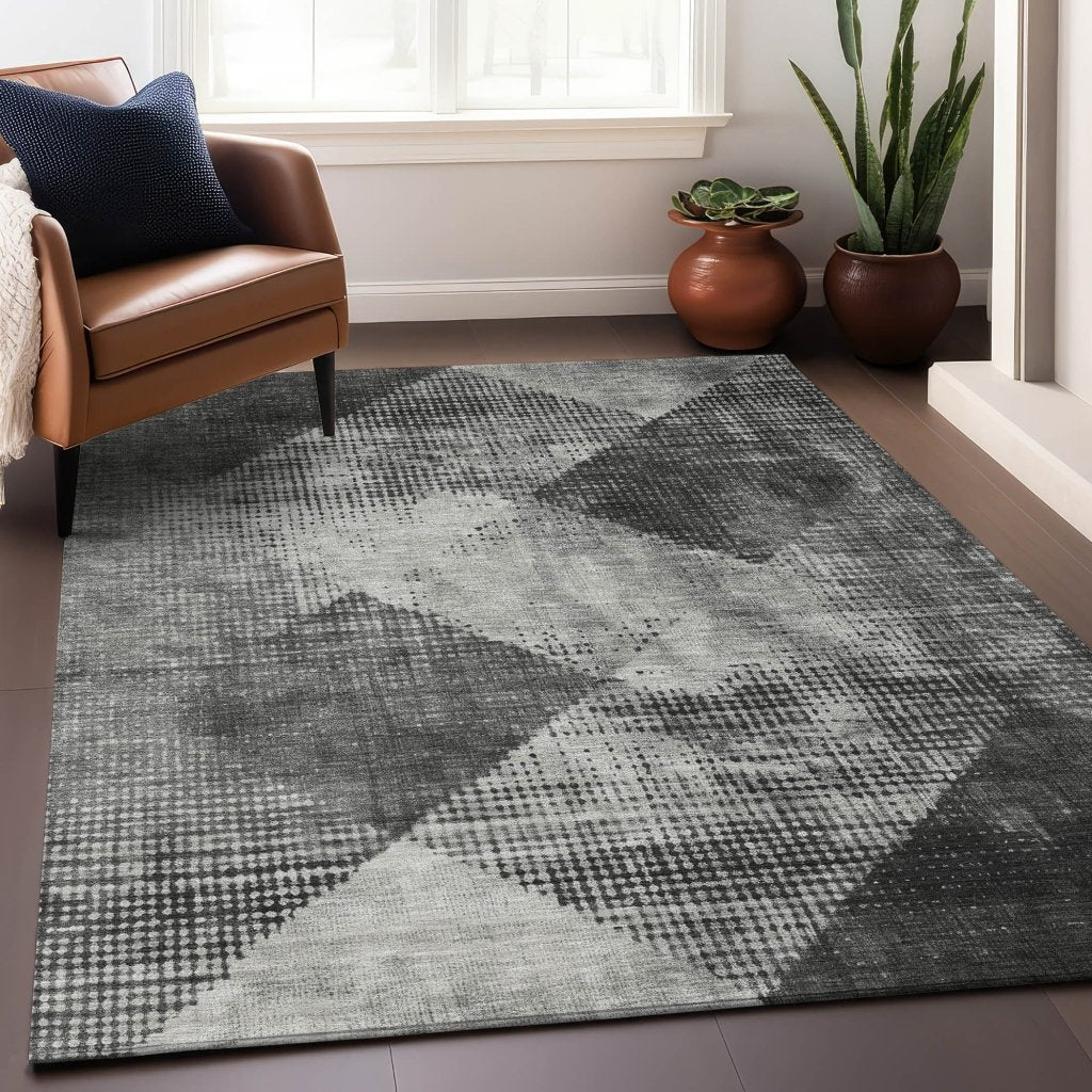 LOOMLAN Rugs Arvaya Gray Washable Indoor-Outdoor Rug
