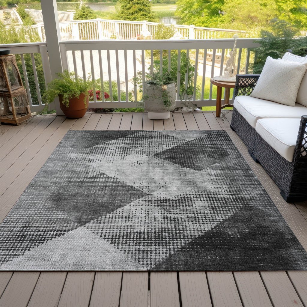 LOOMLAN Rugs Arvaya Gray Washable Indoor-Outdoor Rug