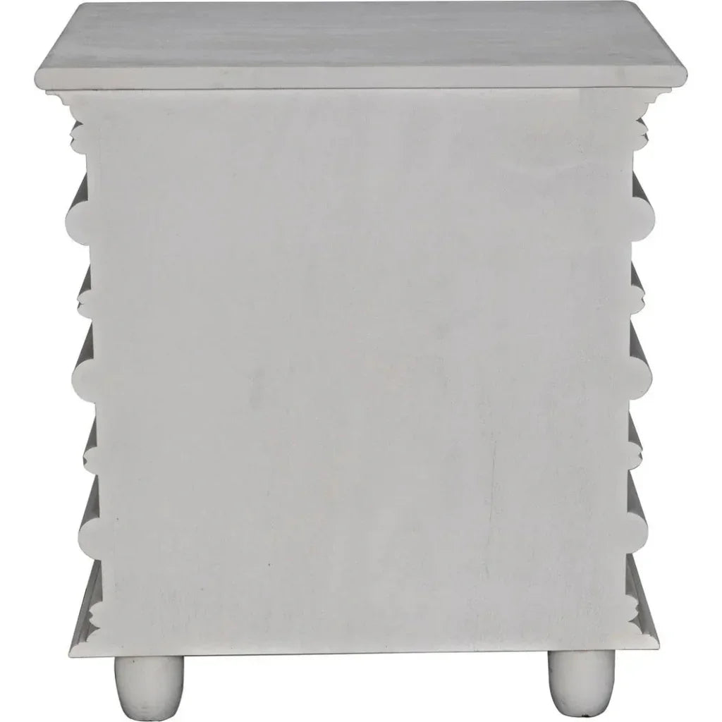 Noir Ascona Wood Side Table With Drawers