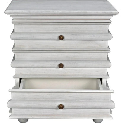 Noir Ascona Wood Side Table With Drawers