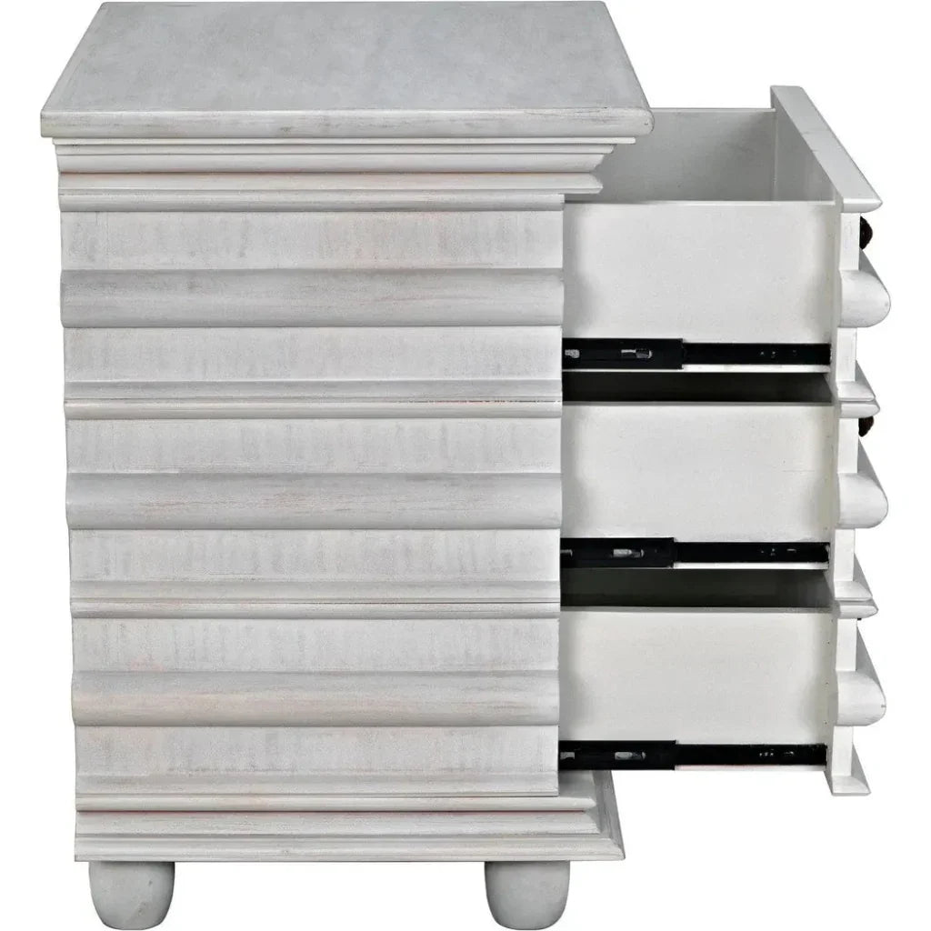 Noir Ascona Wood Side Table With Drawers