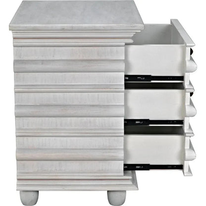 Noir Ascona Wood Side Table With Drawers
