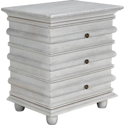 Noir Ascona Wood Side Table With Drawers