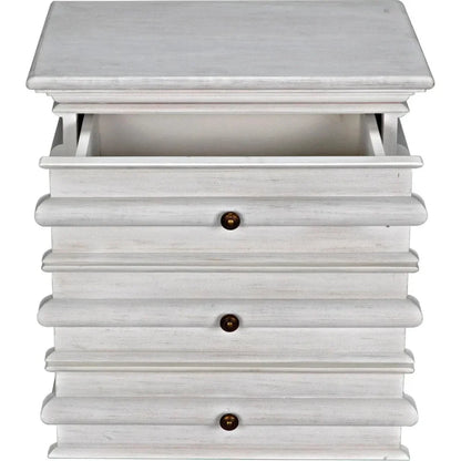 Noir Ascona Wood Side Table With Drawers