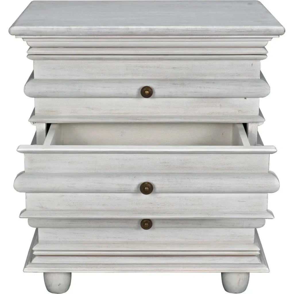 Noir Ascona Wood Side Table With Drawers