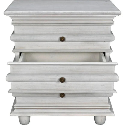 Noir Ascona Wood Side Table With Drawers