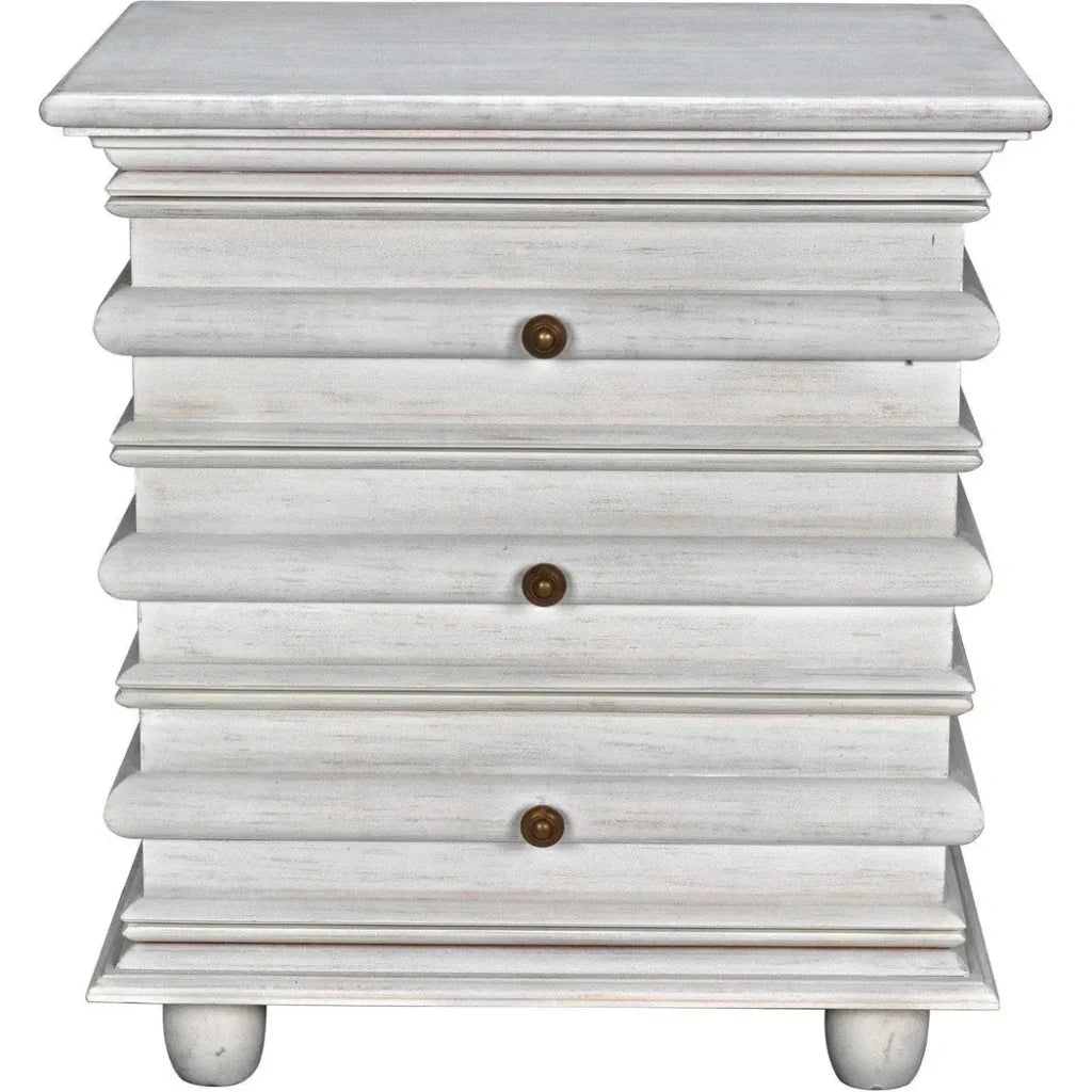 Noir Ascona Wood Side Table With Drawers
