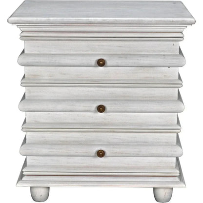 Noir Ascona Wood Side Table With Drawers