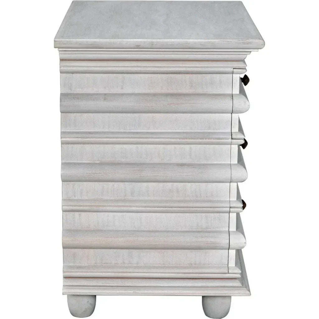 Noir Ascona Wood Side Table With Drawers