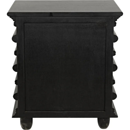 Noir Ascona Wood Side Table With Drawers