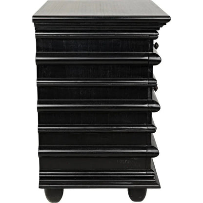 Noir Ascona Wood Side Table With Drawers