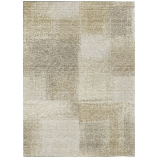 LOOMLAN Rugs Asha Brown Washable Indoor-Outdoor Rug