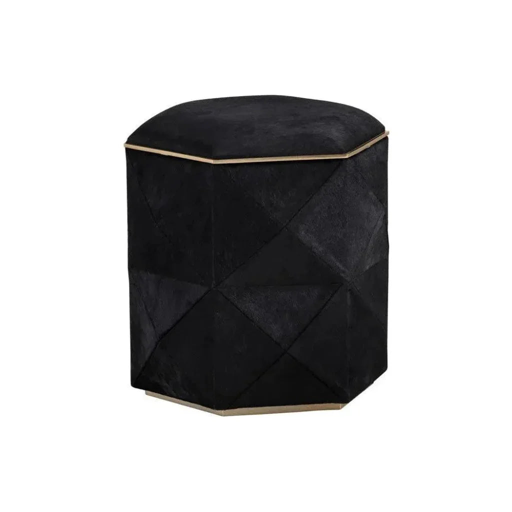 Ashanti Cowhide Small Storage Ottoman