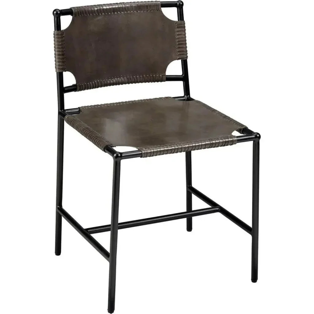 Asher Tan Full Grain Leather Dining Chair - LOOMLAN - Jamie Young - Dining Chairs