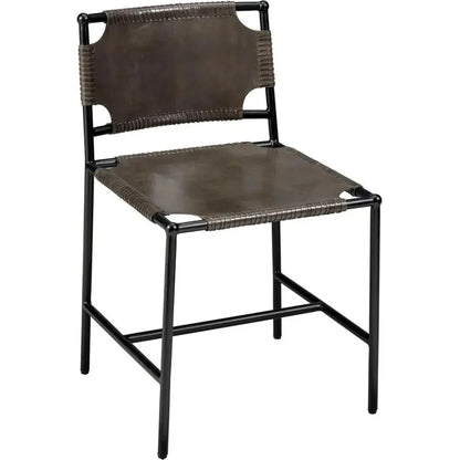 Asher Tan Full Grain Leather Dining Chair - LOOMLAN - Jamie Young - Dining Chairs