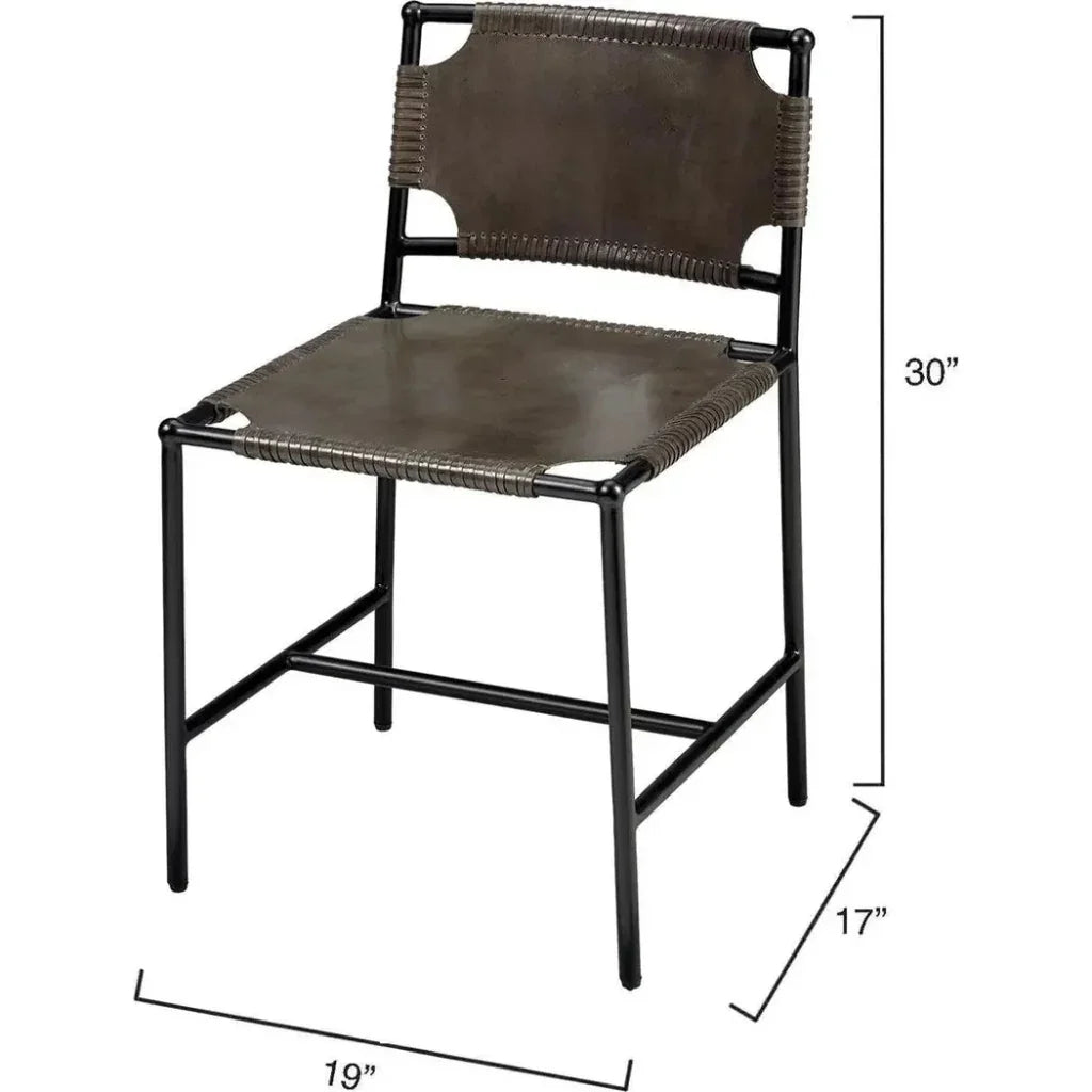 Asher Tan Full Grain Leather Dining Chair - LOOMLAN - Jamie Young - Dining Chairs