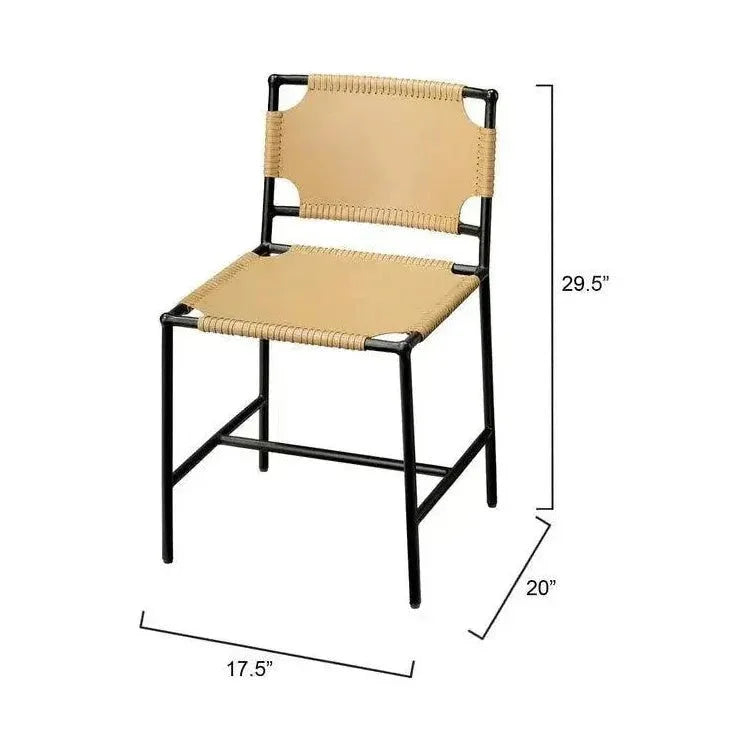 Asher Tan Full Grain Leather Dining Chair - LOOMLAN - Jamie Young - Dining Chairs