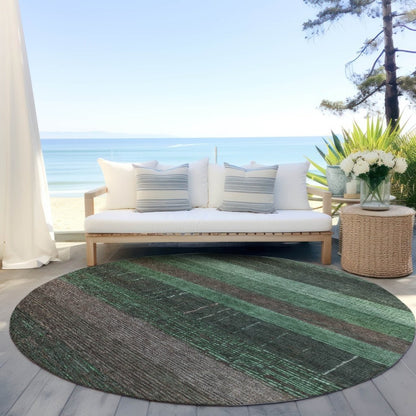 LOOMLAN Rugs Ashuryn Green Washable Indoor-Outdoor Rug