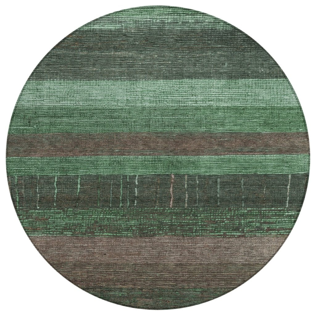 LOOMLAN Rugs Ashuryn Green Washable Indoor-Outdoor Rug