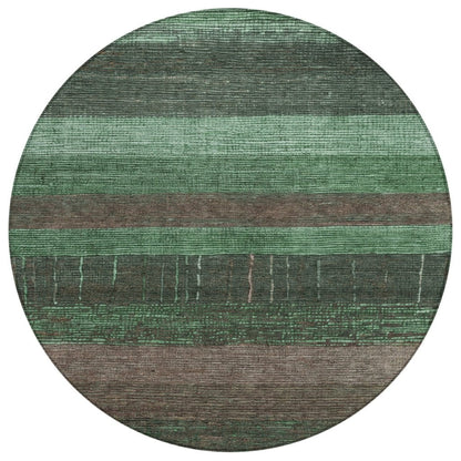 LOOMLAN Rugs Ashuryn Green Washable Indoor-Outdoor Rug