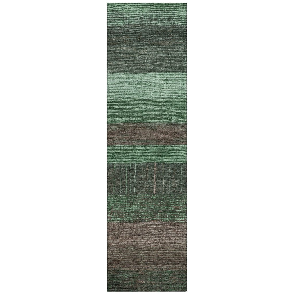 LOOMLAN Rugs Ashuryn Green Washable Indoor-Outdoor Rug