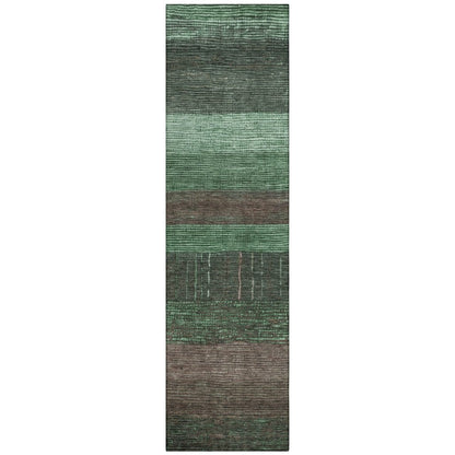 LOOMLAN Rugs Ashuryn Green Washable Indoor-Outdoor Rug